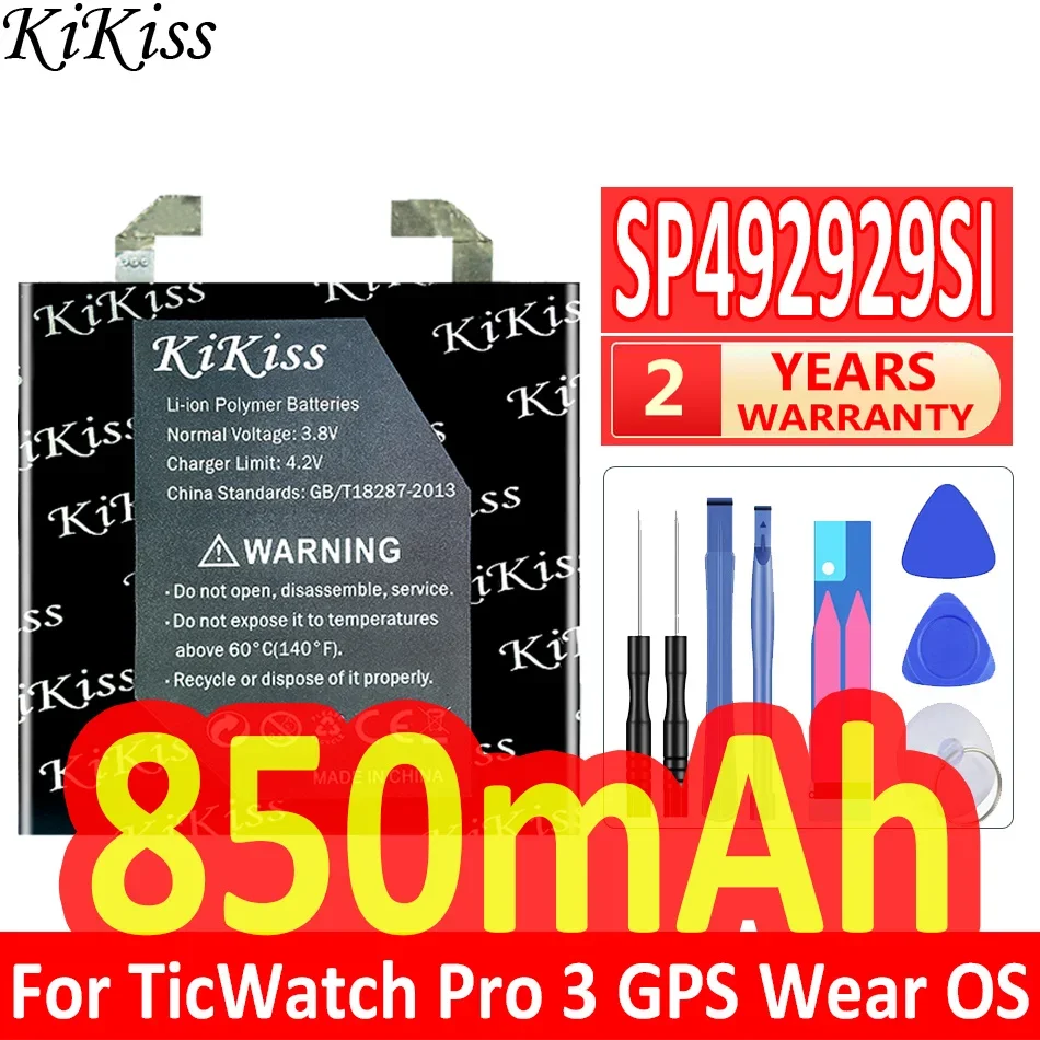 850mAh/900mAh KiKiss Replacement Battery SP492929SI For TicWatch Pro 3 GPS Wear OS Smartwatch