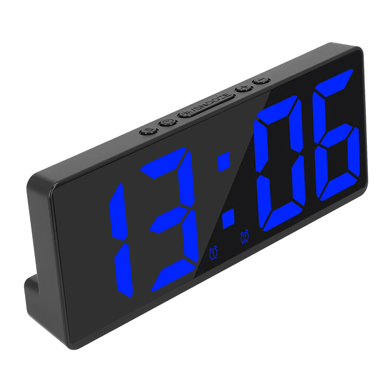 Mirror Digital Alarm Clock with Voice Activation Temperature and Date Display Snooze Function for Home and Office Use