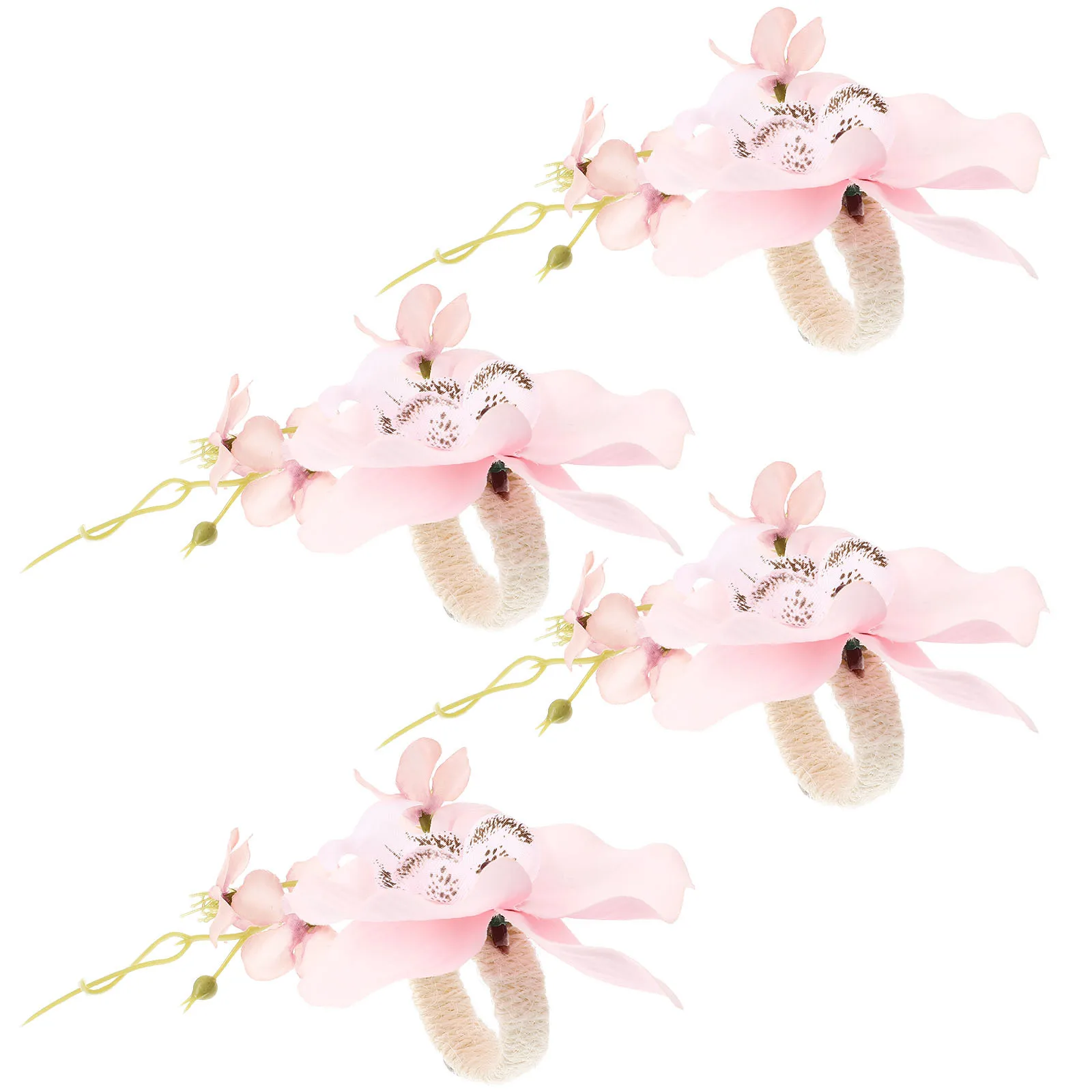 

4Pcs Napkin Ring Flower Buckles Decorative Elegant Dining Table Decors Wedding Party Home Use Napkin Ring
