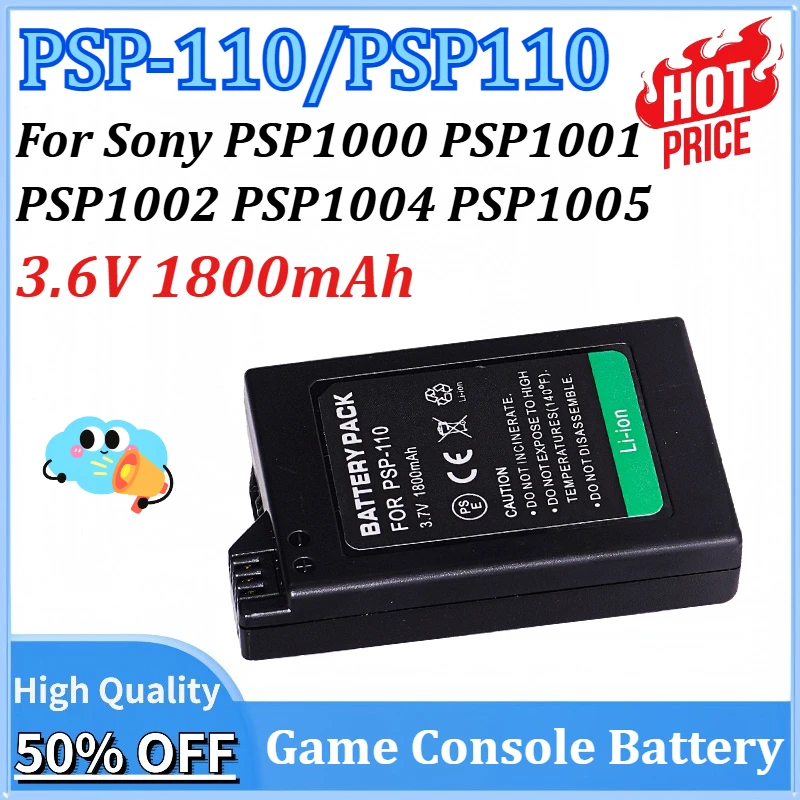 

3.6V 1800mAh PSP-110 PSP110 Battery for Sony PSP1000 PSP 1001 PSP1002 PSP 1004 PSP1005 PSP008 Portable Game Console Batteries