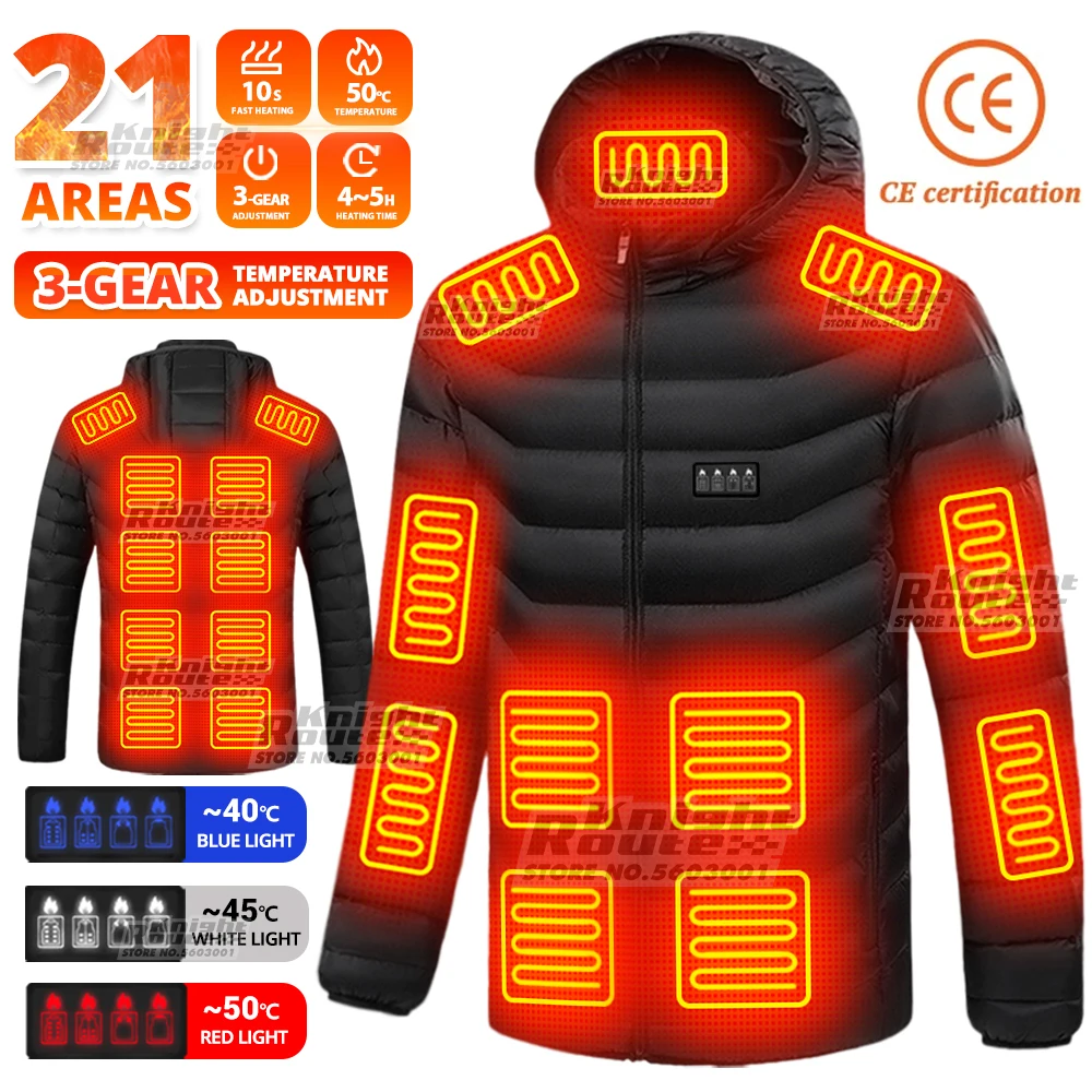 

21 Areas Heating Jackets USB Heating Jacket Men Women's Snowboard jackets Warm Ski Heating Jackets Camping Fishing Outdoor New