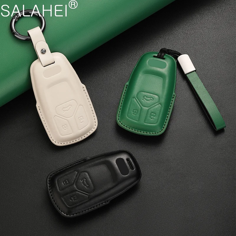 

Leather Car Key Case Fob For Audi A1 A3 8V A4 B8 B9 A5 A6 C7 A7 A8 Q3 Q5 Q7 S4 S6 S7 S8 R8 TT TTS RS RS3 RS6 RS7 S3 8S Accessory