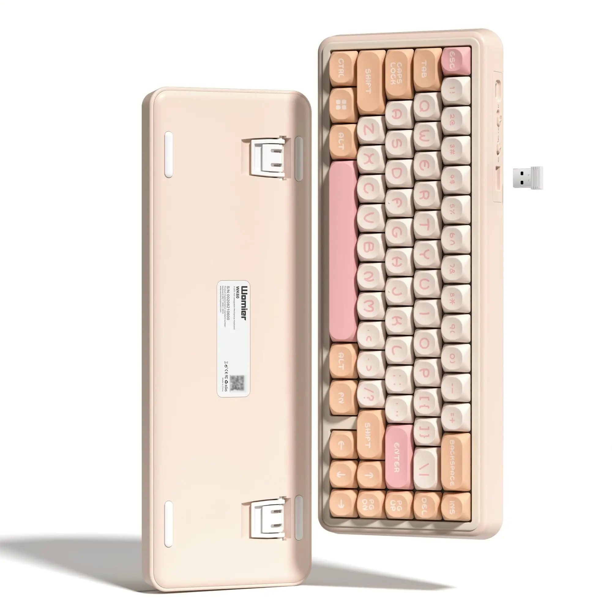 

Womier Pink 65% Tri-mode Gameing Mechanical Keyboard Hot-swap Bluetooth/2.4GHz/USB-C Wireless RGB Gamer Mechanical Keyboard