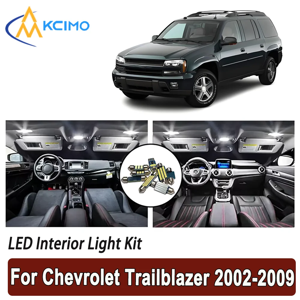 

Kcimo LED For Chevrolet Trailblazer 2002 2003 2004 2005 2006 2007 2008 2009 Premium Bright LED Interior Dome Map Trunk Light Kit