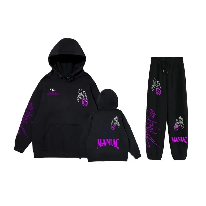 KPOP Stray Kids Maniac Women's Sportswear V78MTO85 Sets Casual Tracksuit Two Piece Set Hoodie and Sweatpants Sweat Suit Female