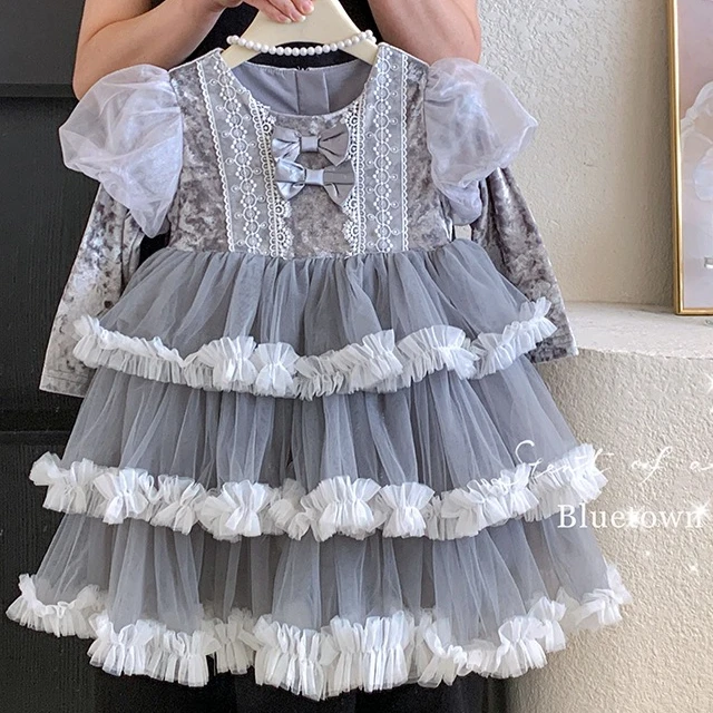 

Girls Skirt 2025 Autumn New Children's Clothing Girls Baby Fashion Sweet Net Yarn Puffy Cake Dress Casual Simple Daily