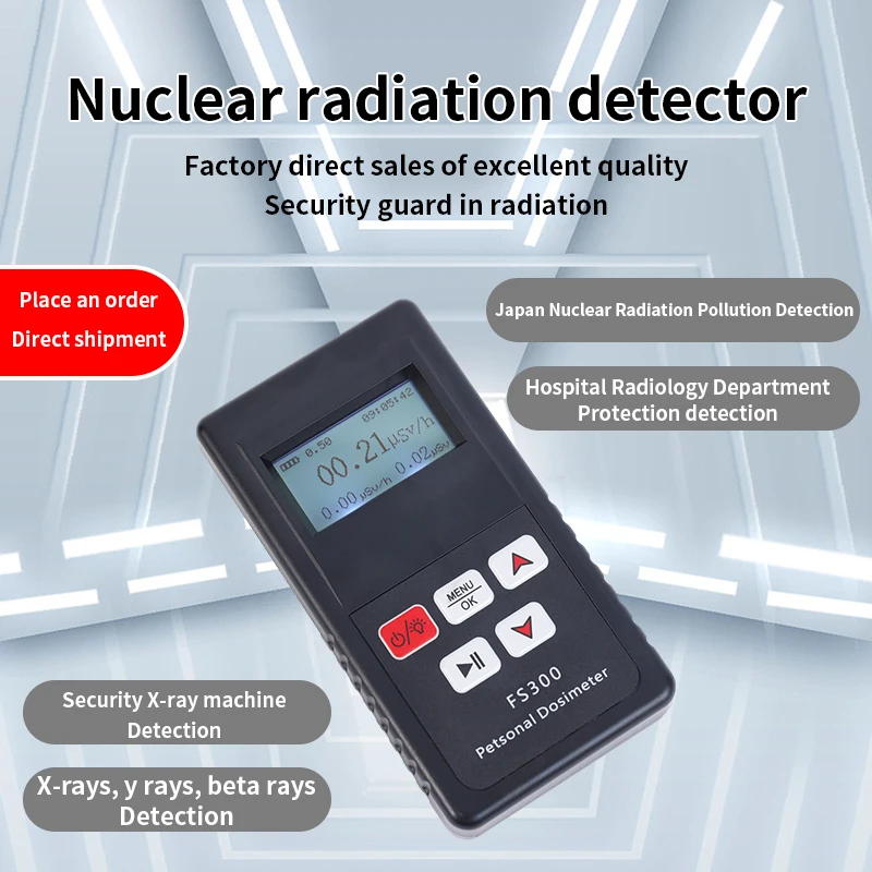 Geiger Detector de radiación Nuclear, contador de rayos X, Beta Gamma, dosímetro, batería de litio