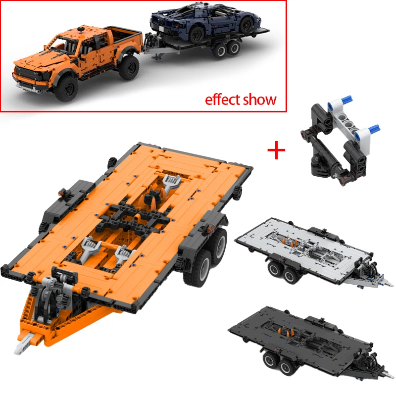 NIEUWE F-150 Raptor Trailer Kan Gekanteld met Lier Technische 42126 Trailer Bouwstenen DIY Montage Bricks Kinderen Speelgoed Gift - afbeelding 2