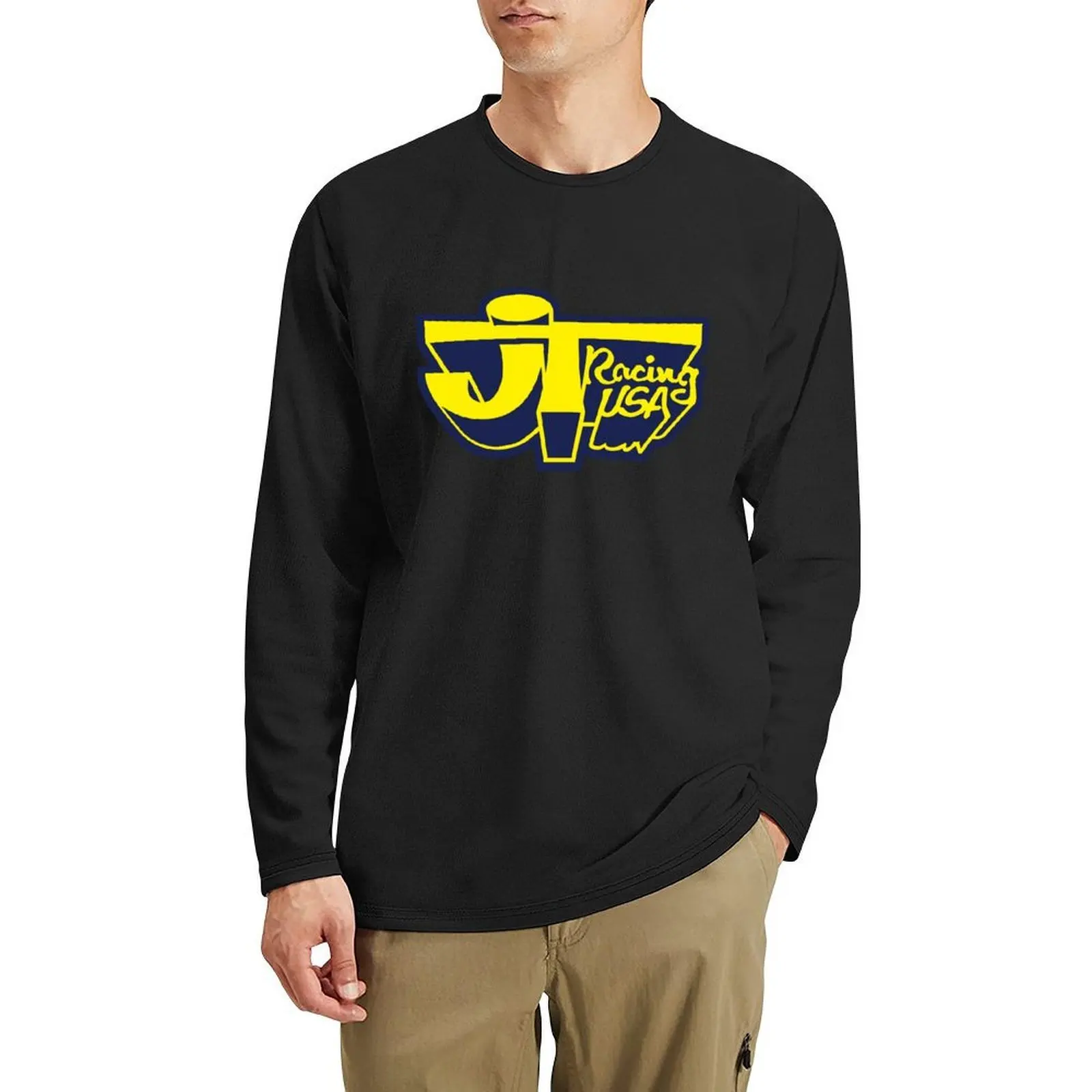 

JT Racing USA YELLOW/BLUE- Old School BMX Long T-Shirt man clothes kawaii clothes mens t shirt graphic