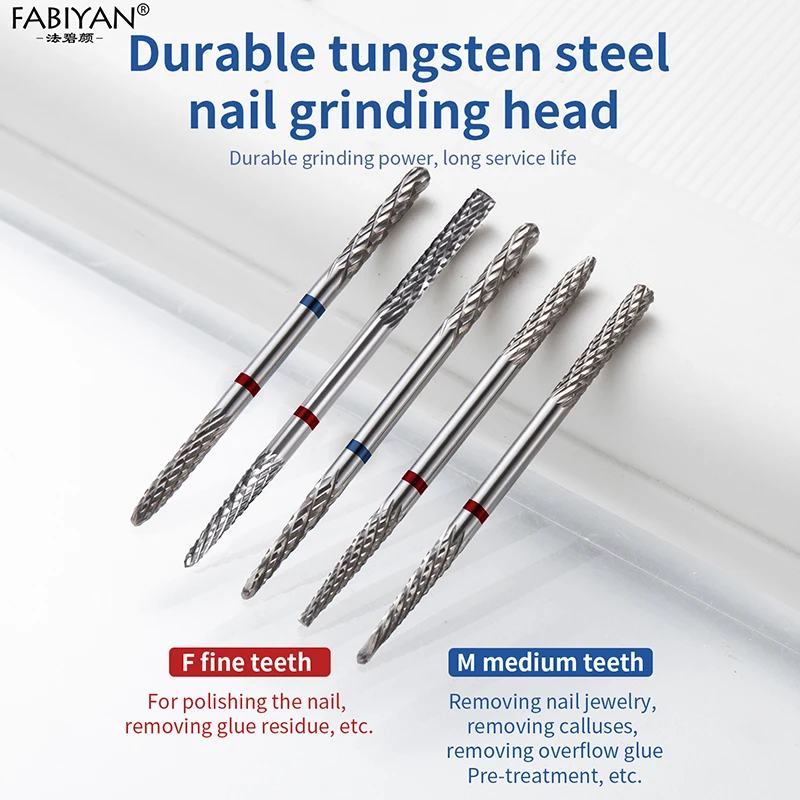 التنغستن الصلب مانيكير قاطعة المطحنة برأسين مسمار لقمة ثقب F/M الأشعة فوق البنفسجية هلام مزيل طلاء الأظافر القاطع مسمار أداة المعالجة المسبقة