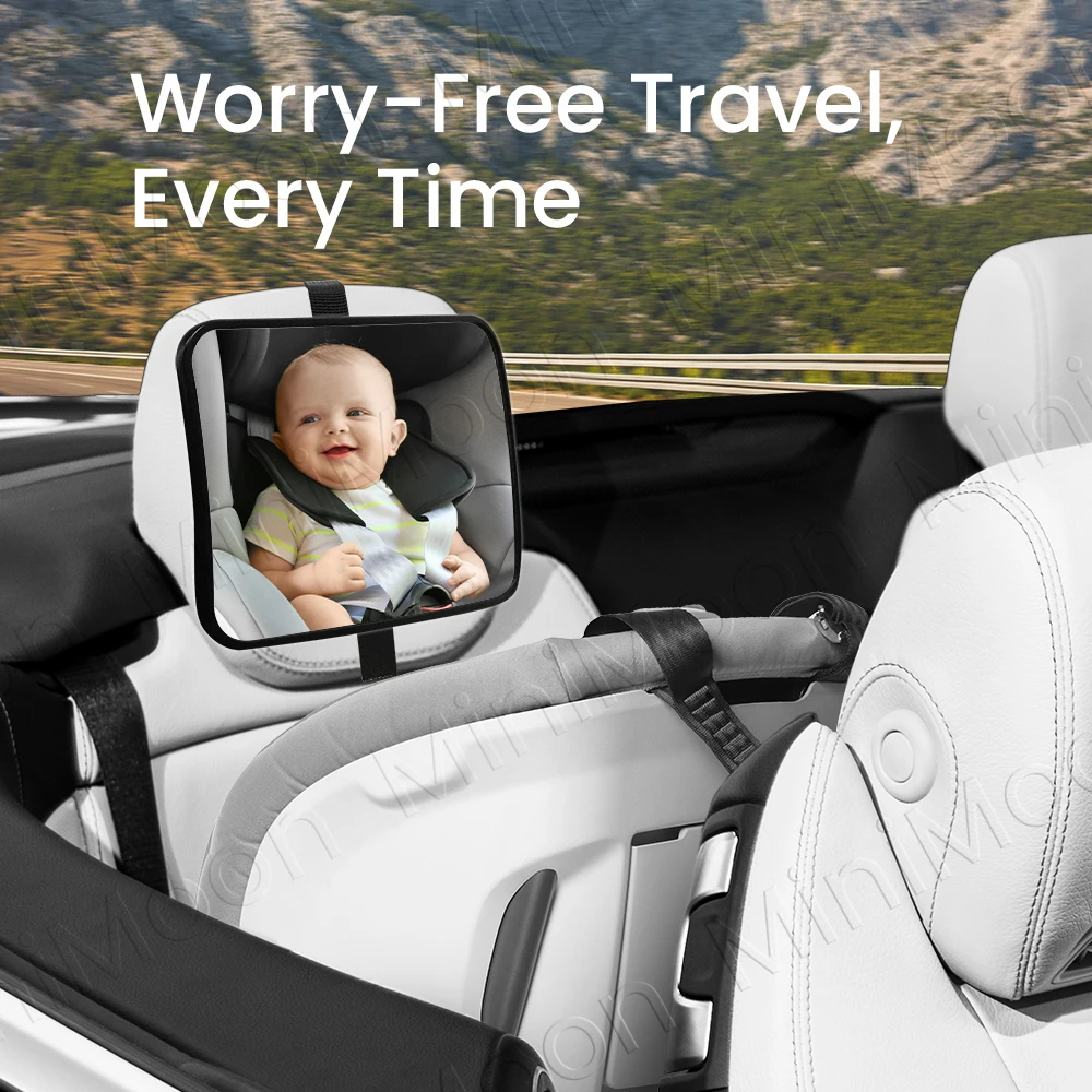 Shatterproof Baby Car Mirror, Crash Tested for Safe & Clear View of Rear-Facing Infant, for Parents' Peace of Mind