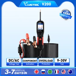 VDIAGTOOL V200 Power Circuit Probe Tester 12V 24V Automotive Truck Electrical System Diagnostic Tools with 40FT Cable