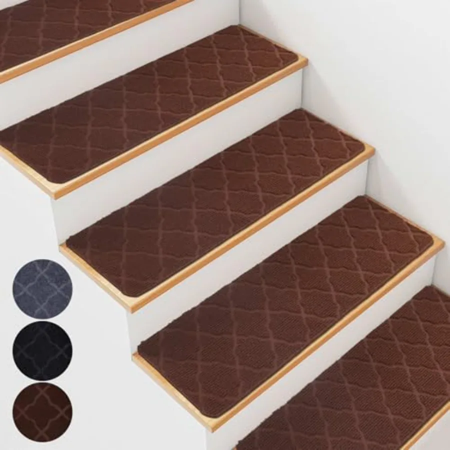 

PCS Non Slip Stair Treads for Wooden Steps 8"x30" Indoor Non Slip Stair Treads, Carpet Stair Mats with Self-Adhesive Backg, Rem