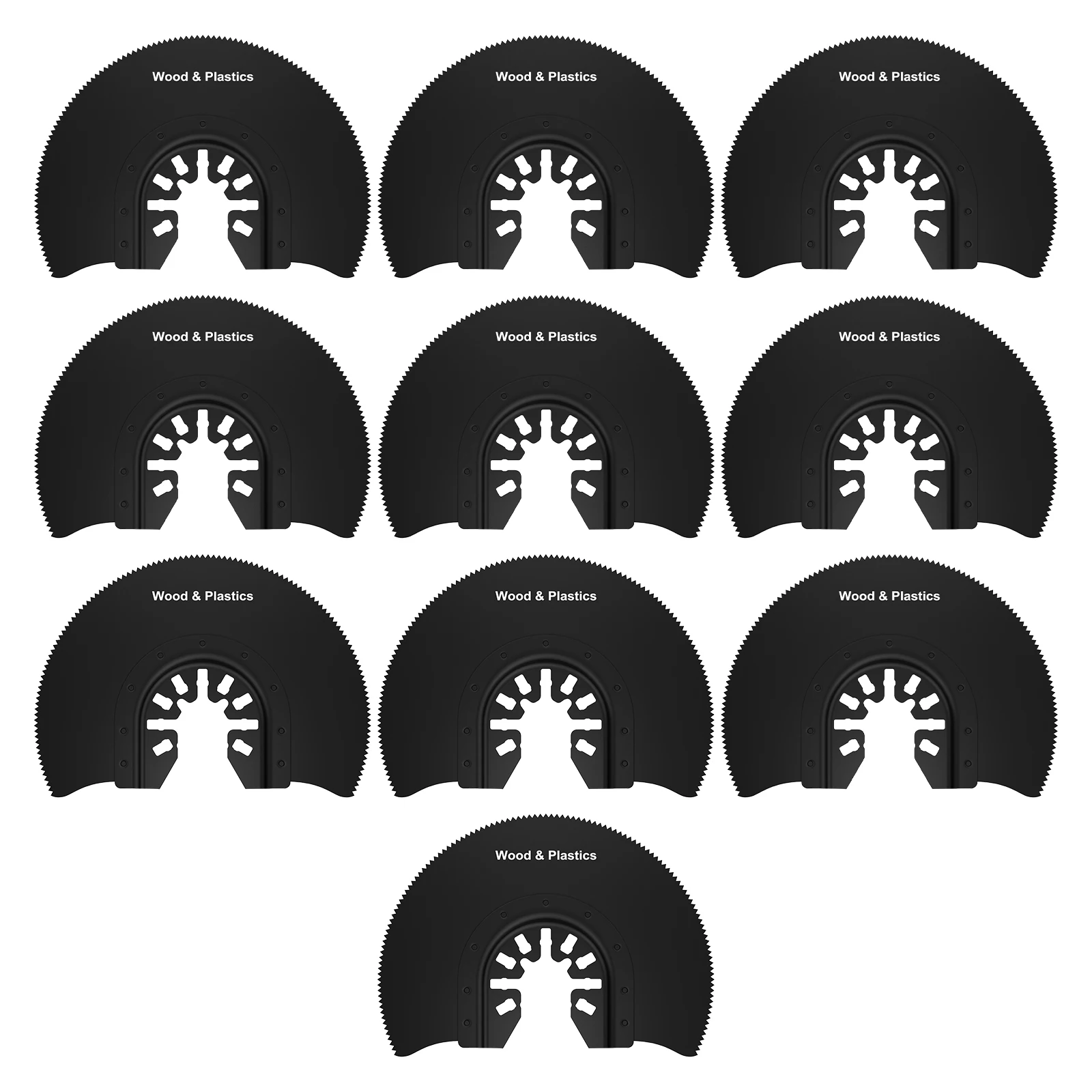 5/10 Stück halbrunde oszillierende Sägeblätter zum Schneiden von Holz, Kunststoff, weichem Metall, 3-1/2 Zoll Multitool, Schnellverschluss-Sägeblätter