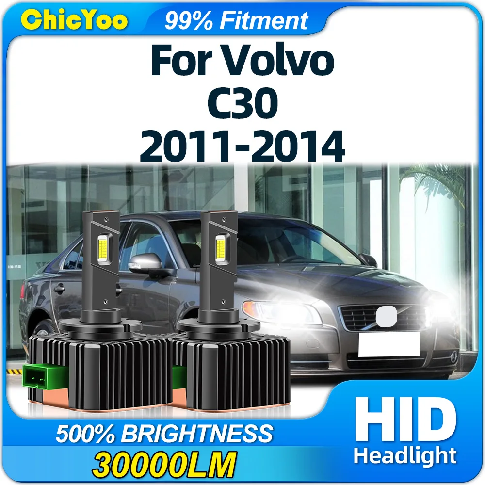 

30000LM LED Car Headlight Bulbs 120W Xenon HID Lights 12V Plug and Play Auto Lamps 6000K For Volvo C30 2011 2012 2013 2014