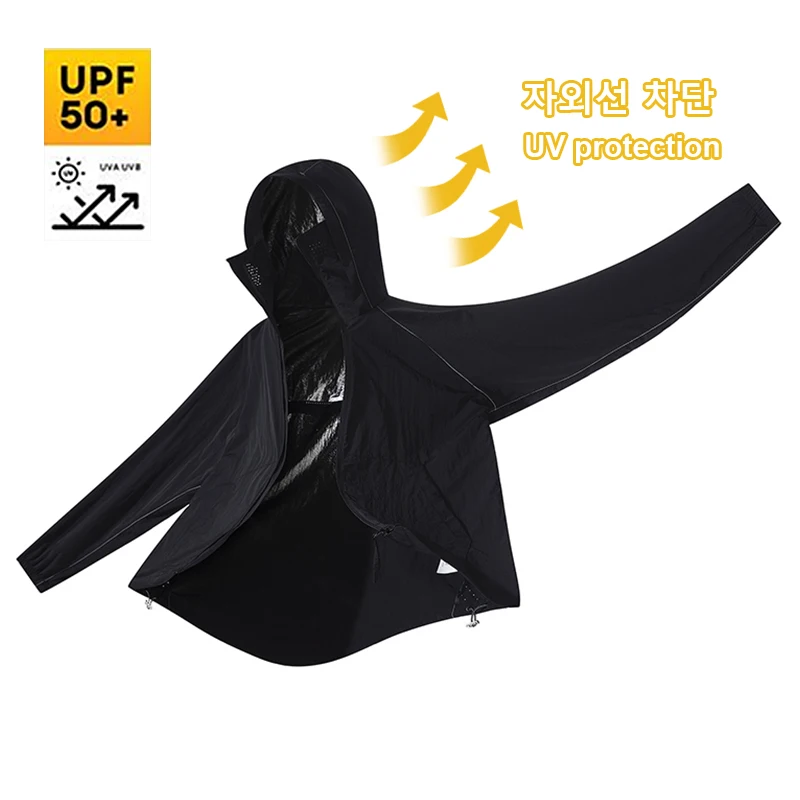 

UPF50+ UV Protection Skin Jackets Men Summer Windbreaker Lightweight Windshield UV Blocking Jacket Quick-Drying Breathable Top