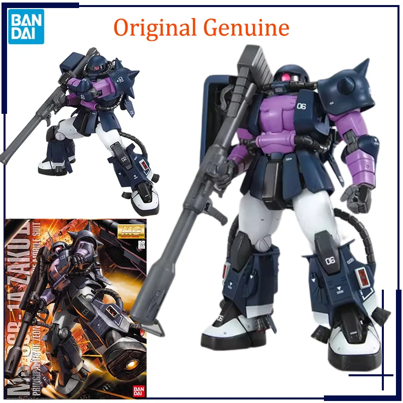 

Original Genuine MG 1/100 MS-06R-1A Zaku Ⅱ BLACK TRI-STARS Gundam Bandai Anime Model Toys Action Figure Gifts Collectible