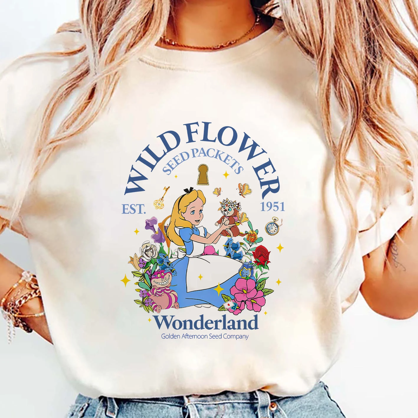 Alice in Wonderland Iron on Transfers Heat Press Stickers for Tshirts Thermal Patches Decals DIY on Clothes