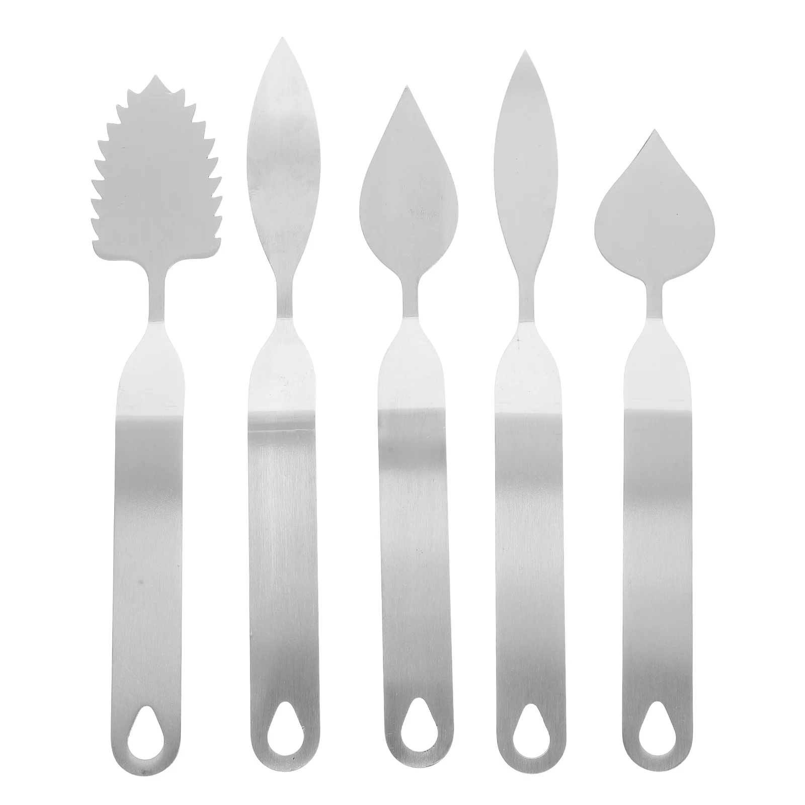 

5pcs Silicone Chocolate Spatula Set Icing Spreader for Mousse Cake Baking Metal Cake Tool Kit Leaf Cutter Baking Accessories