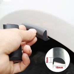Universal Car Wheel Eyebrow Fender Flare Protector Lip Wheel-arch Trim Arch Extenders Decorative Scratch Proof Black Rubber