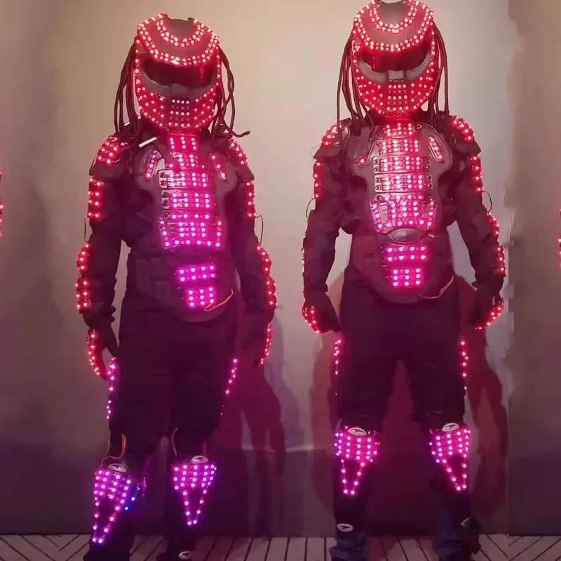 

LED Light Armored Warrior Creative Bar Night costume Colorful lighting Fancy Dress Party carnival Anime stage perform show