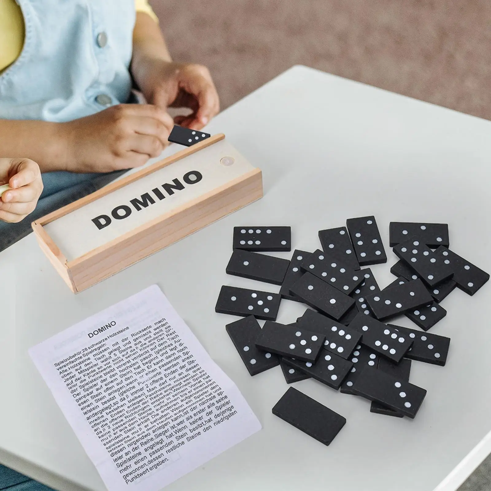 Double Six Domino Set Dominoes Travel Playset Family Fun and Engaging Table Game for Leisure Traveling Tourism Christmas Gift