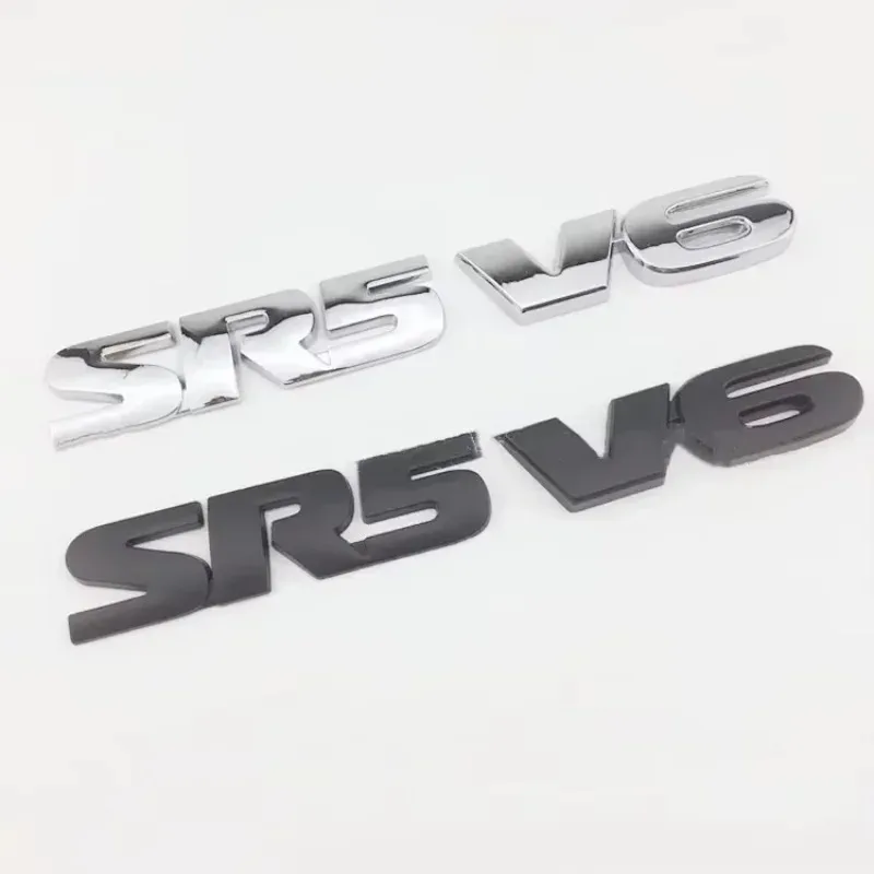 

3D Metal SR5 V6 Letter Rear Boot Trunk Emblem Badge Sticker Decals Car Styling Accessories For Toyota Tundra