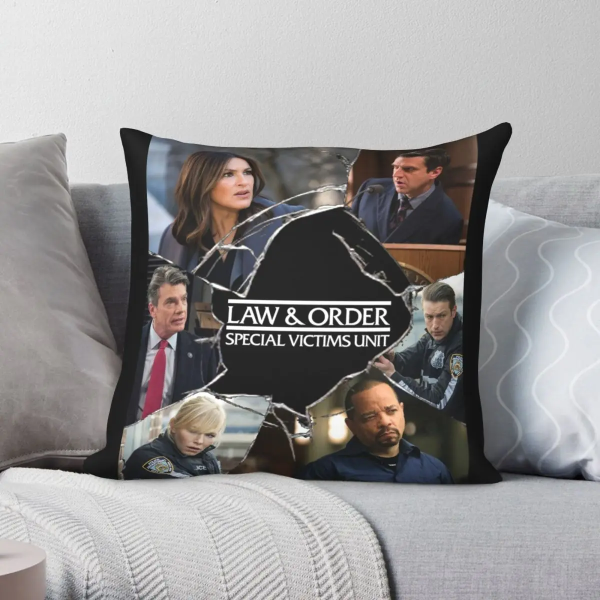 Law And Order SVU Crack Poster Square Pillowcase Polyester Linen Velvet Printed Zip Decorative Bed Cushion Cover