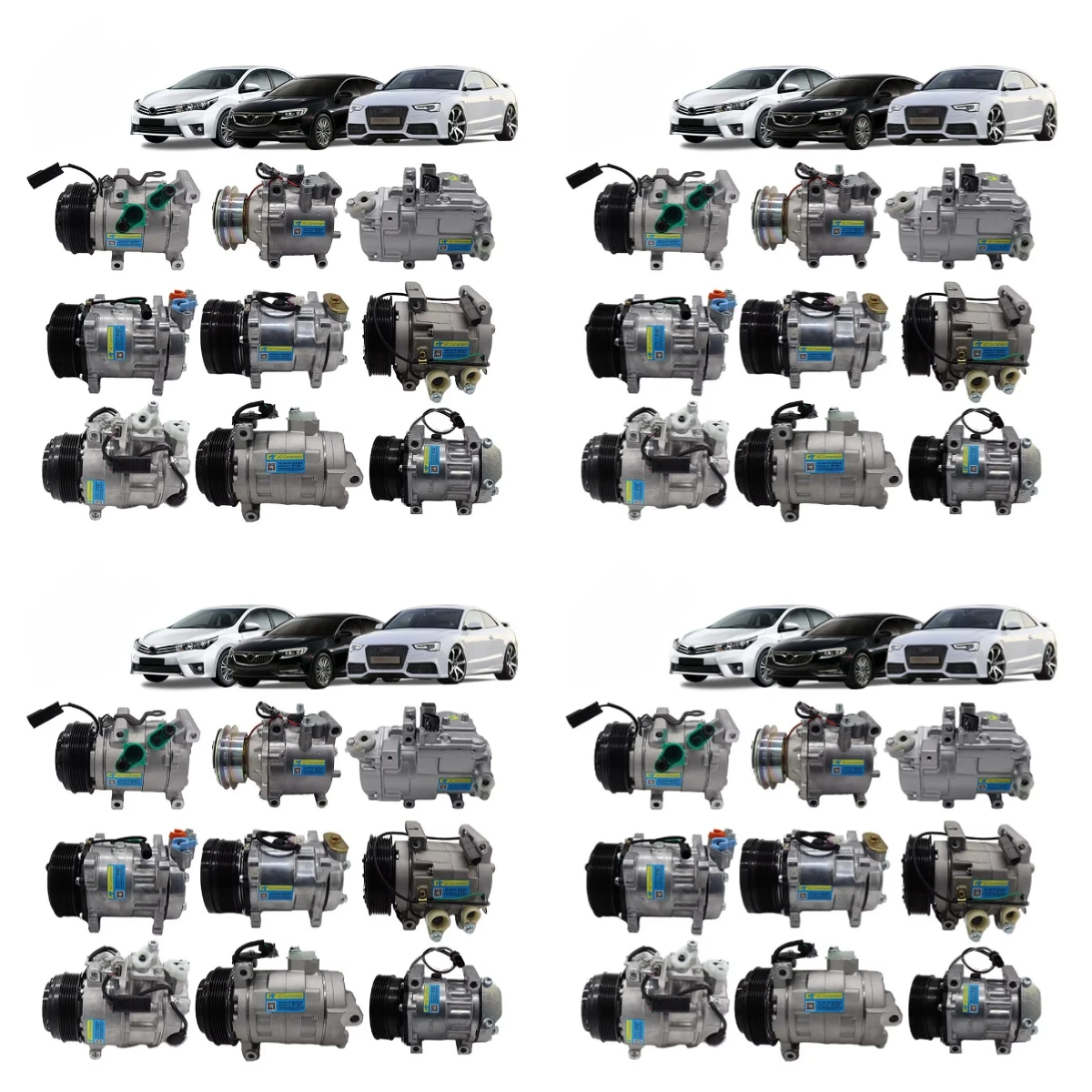12V Car Air Conditioning Parts Ac Compressor for Car One-Stop Shopping Japanese American Korean Cars A/C Compressor
