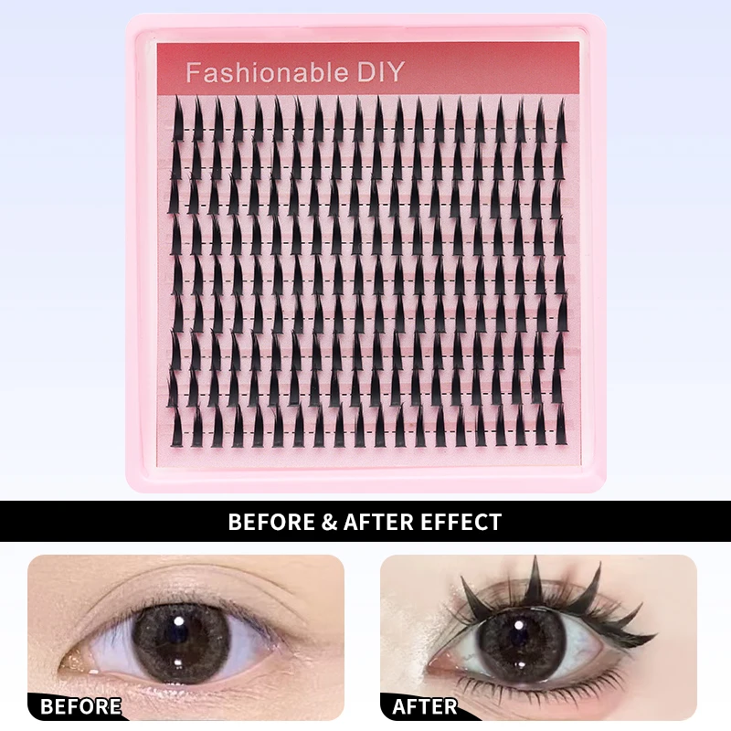 9 Reihen DIY Spike Cluster Wimpern Einzelne Wimpern-Cluster Feenwimpern Wispy Wimpernverlängerung Volumen-Cluster-Wimpern – Detail 6