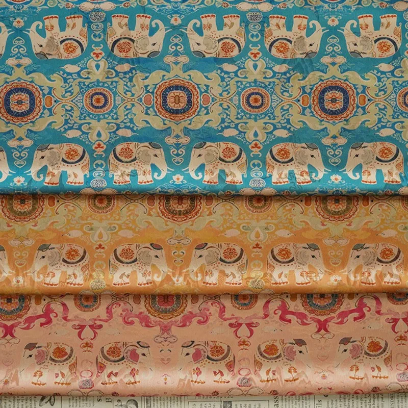 

Ткань, китайская сверхмощная пряжа с горным ароматом, ткань с принтом, платье Cheongsam в китайском стиле, жилет, жаккардовая ткань