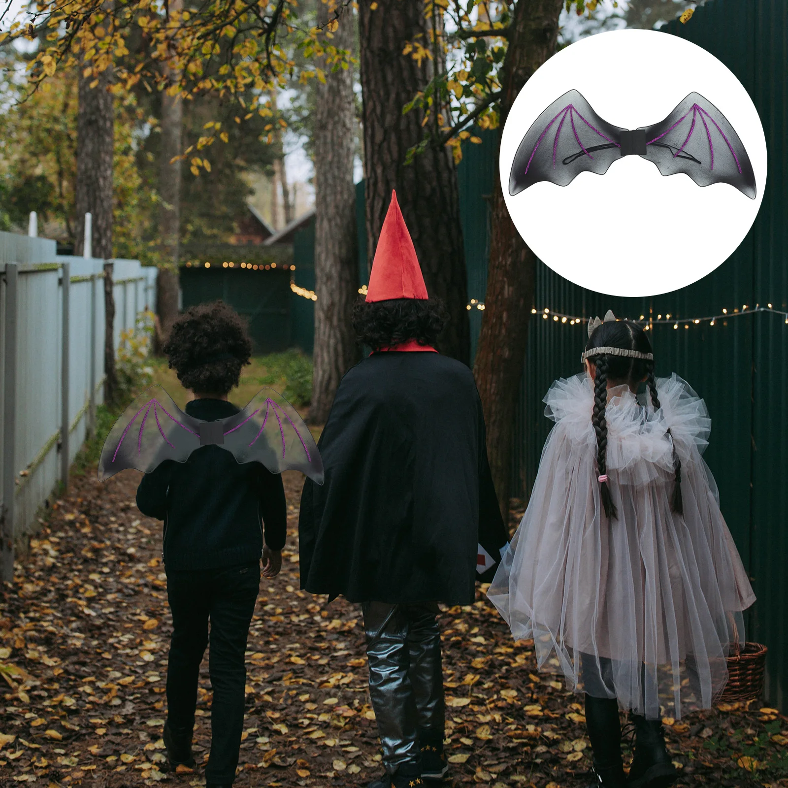 

Wings Costume Bat Halloween Costumes for Adults Accessories of Purple Metal Decoration