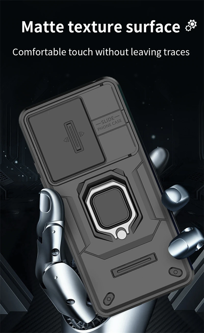 For Xiaomi Redmi 13C Funda Slide Lens Protect Armor Phone Case For Poco C65 PocoC65 C 65 Magnetic Ring Stand Cover Redmi13C 13 C image 6