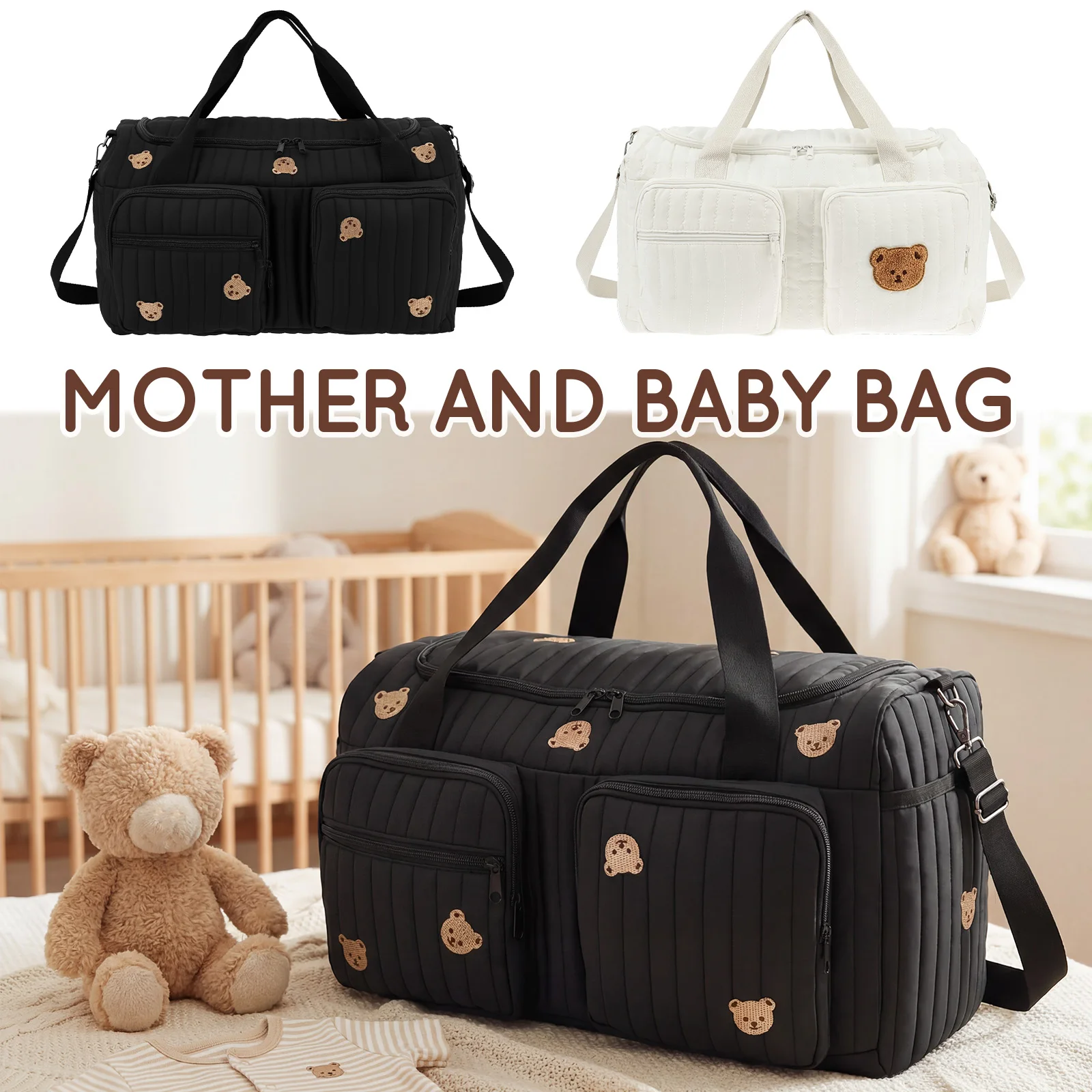 

Large Mommy Bag Baby Diaper Storage Bag Large Capacity Baby Items Organizer Multi-functional Handbag Lightweight Messenger Bag