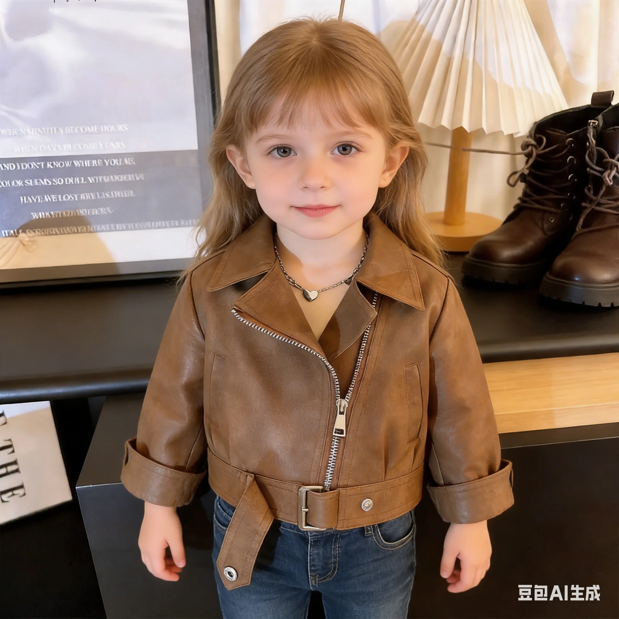 

Новая весенняя модная куртка для девочек 2026 года из искусственной кожи в ретро-стиле, водонепроницаемая и грязеотталкивающая, детское пальто, подарок для детей