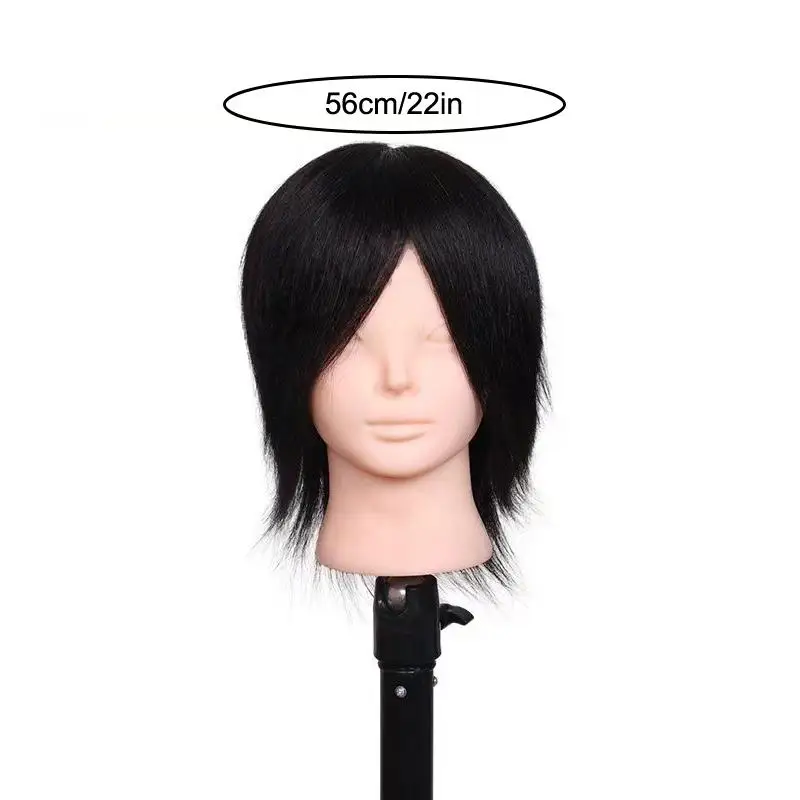 Real Human Hair Mannequin Head with Free Clamp Stand, Ideal Practice Tool for Beauty School Students Hairdressing Training