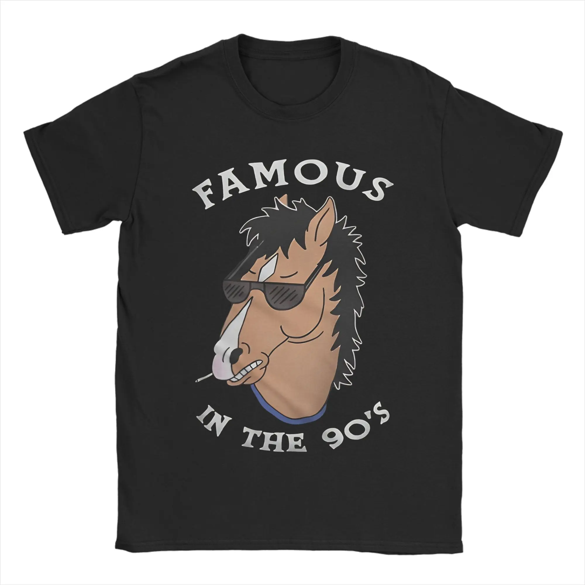 Men Women's Comedy Show  Horse TV Drama 90s BoJacks Horsemans  T Shirt  Pure Cotton Tops Crazy Short Sleeve Crew Neck Tees