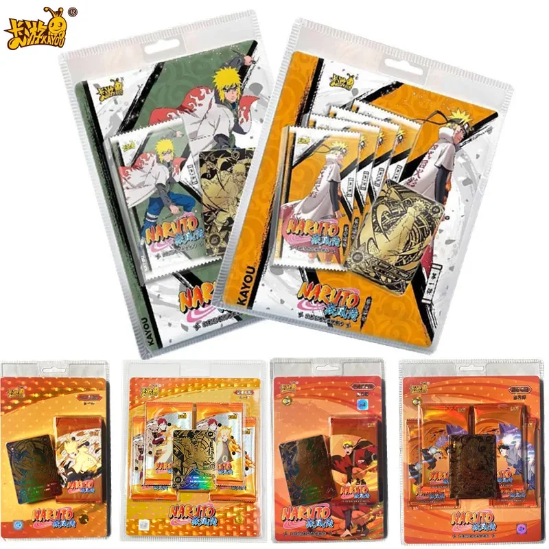 

KAYOU Naruto Ninja Soul Anime Figures Uzumaki Naruto Uchiha Sasuke SP LR Hot Stamping Flash Collection Cards Toys for Children