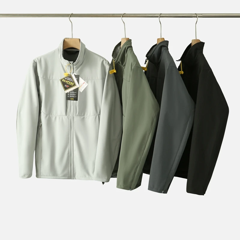 

Outdoor Men's Fce-Lined Stand-Collar Softell Jaet Waterproof Windproof Cosite Warm Velvet Autumn Spring Winter Coat