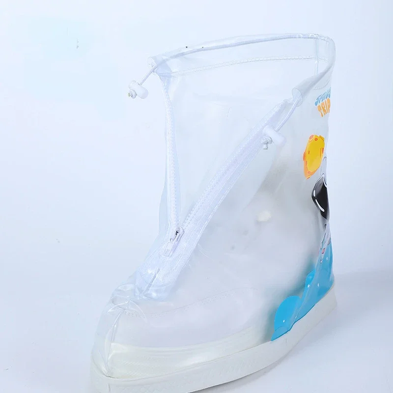 Couvre-chaussures imperméables de dinosaure de dessin animé pour enfants, chaussures de pluie élastiques, couvre-chaussures, botte de pluie extérieure, Galoches, fermeture éclair, Non-ald