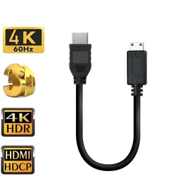 Krótki kabel Mini HDMI 4K 60Hz HDMI 2.0 do Mini HDMI Kabel do aparatu cyfrowego Nikon Canon Sony przenośny monitor Kabel HDMI