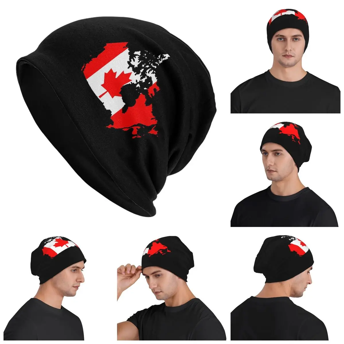 Canada Flag Canada Day Elements Pack Men Women Adult Beanies Caps Knitted Bonnet Hat Hip Hop Autumn Winter Outdoor Skullies Hats