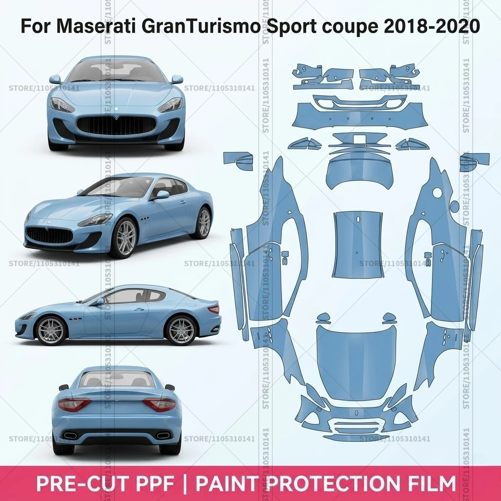 

Предварительно нарезанная прозрачная защитная пленка PPF для автомобиля, защита переднего бампера для Maserati GranTurismo Sport Coupe 2018-2020