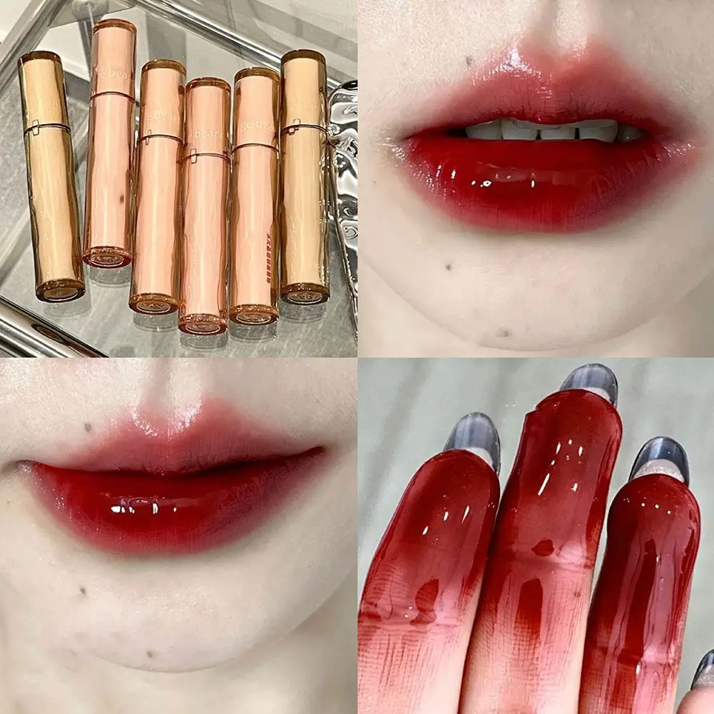 6colors Liquid Lip Gloss Strawberry Jelly Lipstick Lip Shiny Lips Plumper Makeup Moisturizing Tint Lips Lasting Long Lip Gl Q3q2