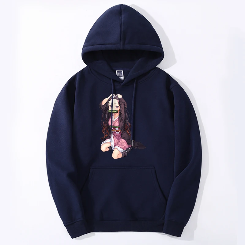 Demon Slayer Anime Hoodies Sweatshirts Men/women Nezuko Manga Hoody Fashion Hip Hop Round Neck Clothes Pullover