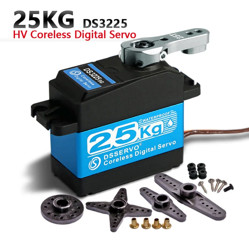 180/270 degrees DS3225 servo motor stainless steel gear coreless 25KG digital 1/8 1/10 remote control car