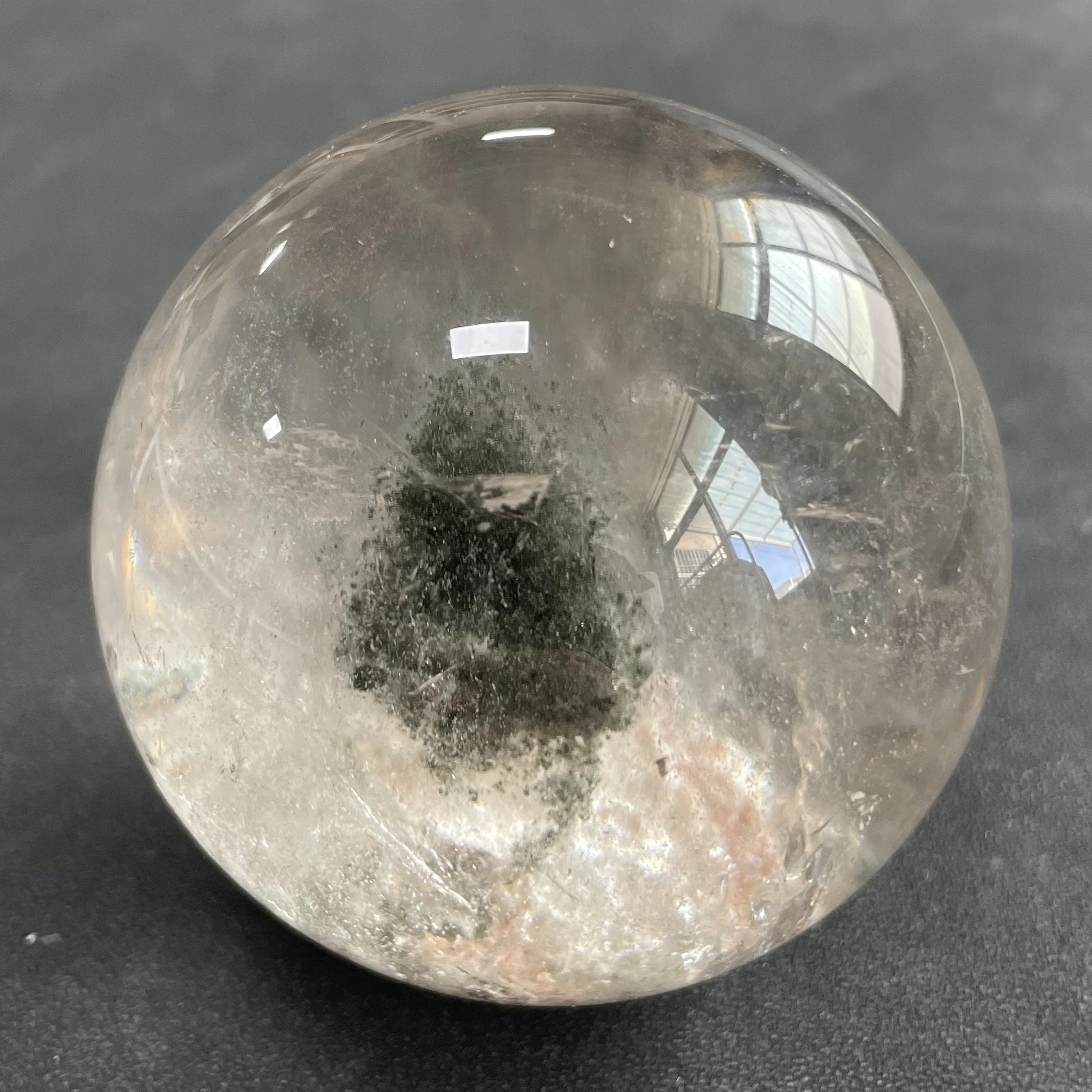 

429g Natural Stone Green Phantom Sphere Polished Garden Quartz Ball Reiki Healing Gift Crystal Ball Room Decor Y2142