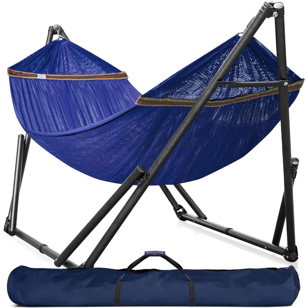 Dobrável Hammock Com Suporte, 2 Pessoa Hammock, Instant 20s, 3 Anos Garantia, 600 lbs Capacidade