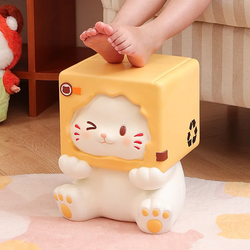 CZ Creative Cat Shoe Changing Stool Decorative Piece for Entryway, Living Room, Coffee Table, Household Small Stool