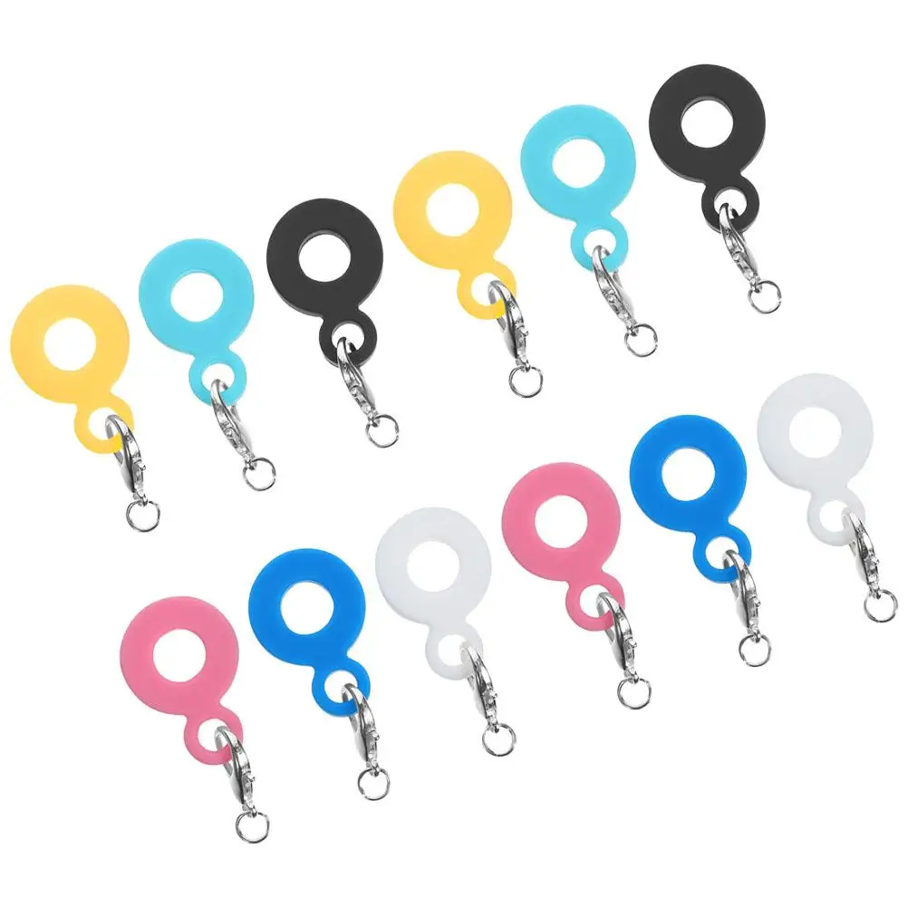 

12 Pcs Silicone Straw Hanging Ornaments Cute Charm Decorations Reusable Drinking Pendant Accessories Gray White Pink Yellow Blue